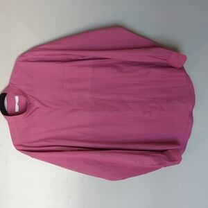 Diamonte Pink Fuscia Button‎ Up Dress Shirt L